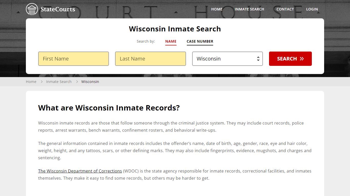 Wisconsin Inmate Search, Prison and Jail Information - StateCourts