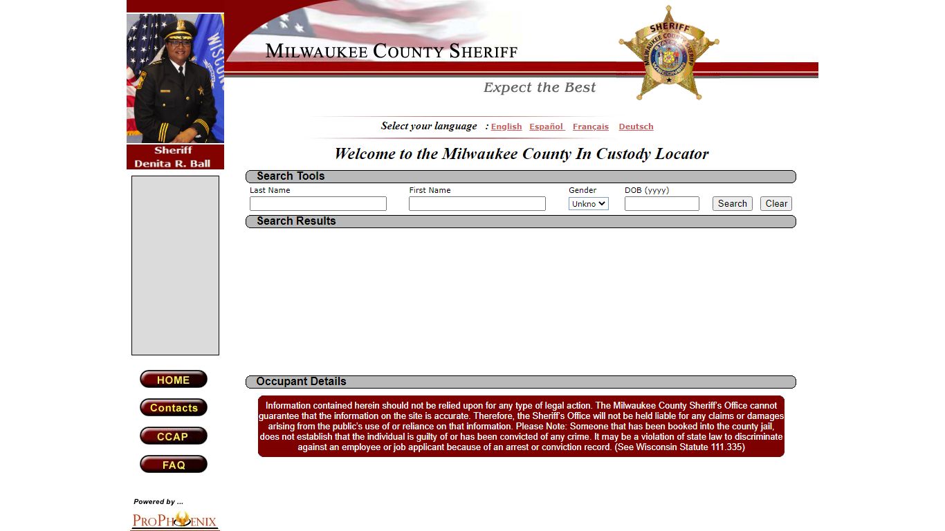 :: Milwaukee County Sheriff :: In Custody Locator