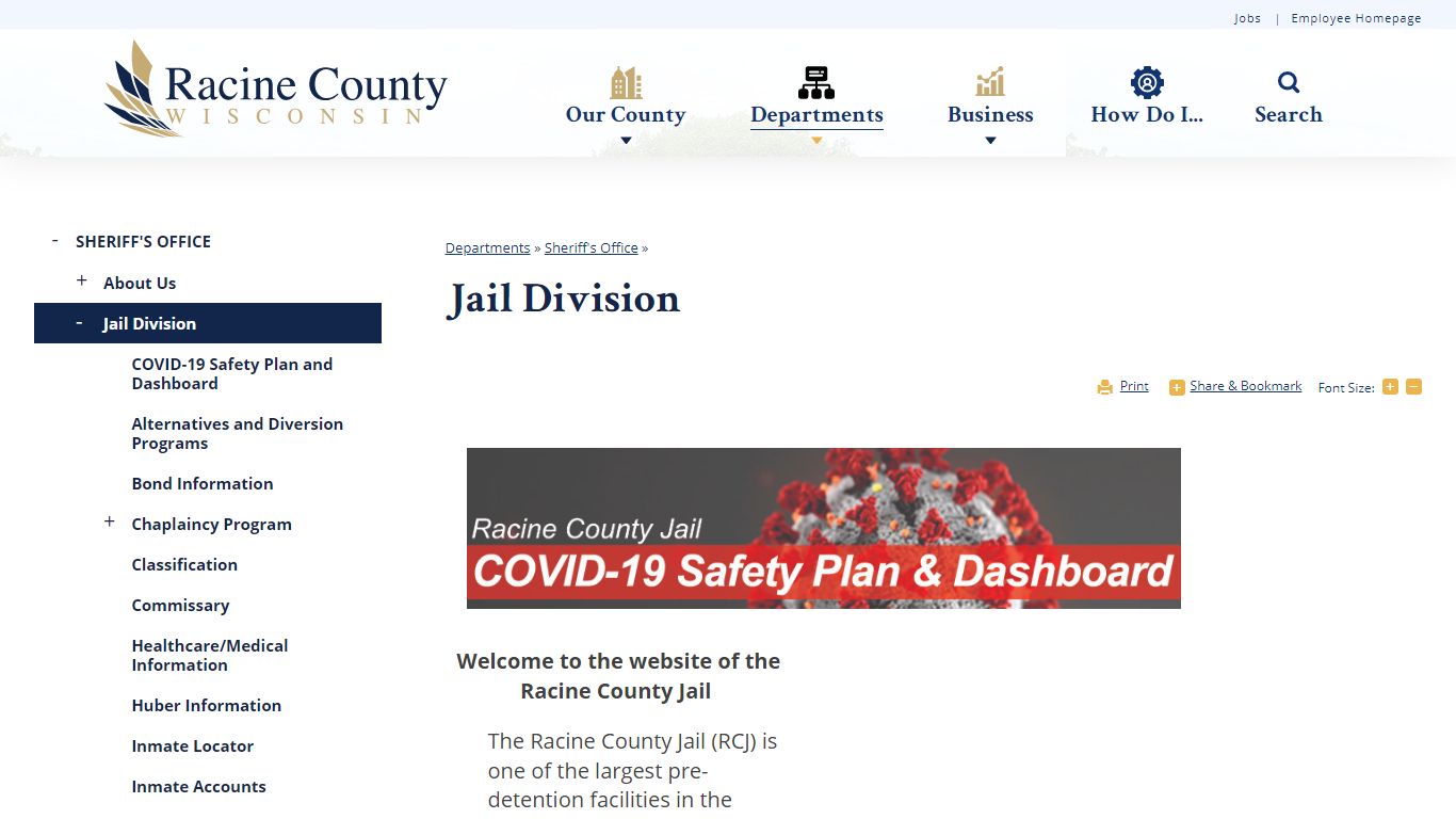Jail Division | Racine County, WI